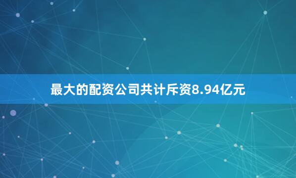 最大的配资公司共计斥资8.94亿元