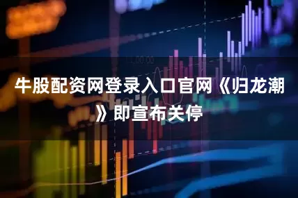 牛股配资网登录入口官网《归龙潮》即宣布关停